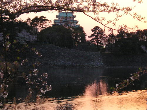 500薄暮の名古屋城とお堀.jpg